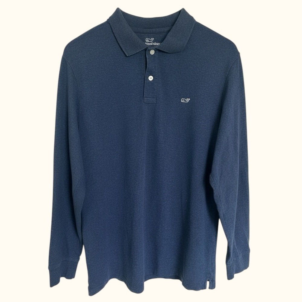 Vineyard Vines Long Sleeve Performance Polo — Size M — Navy Blue